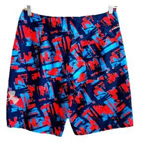 NEW Under Armour Board Shorts STORM Mens 34 Swim Trunks Surf Red Blue AMERICA